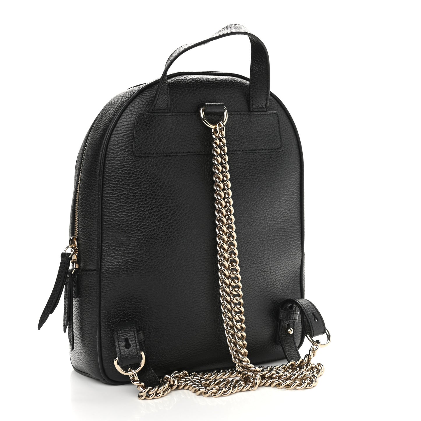 Pebbled Calfskin Soho Chain Backpack Black