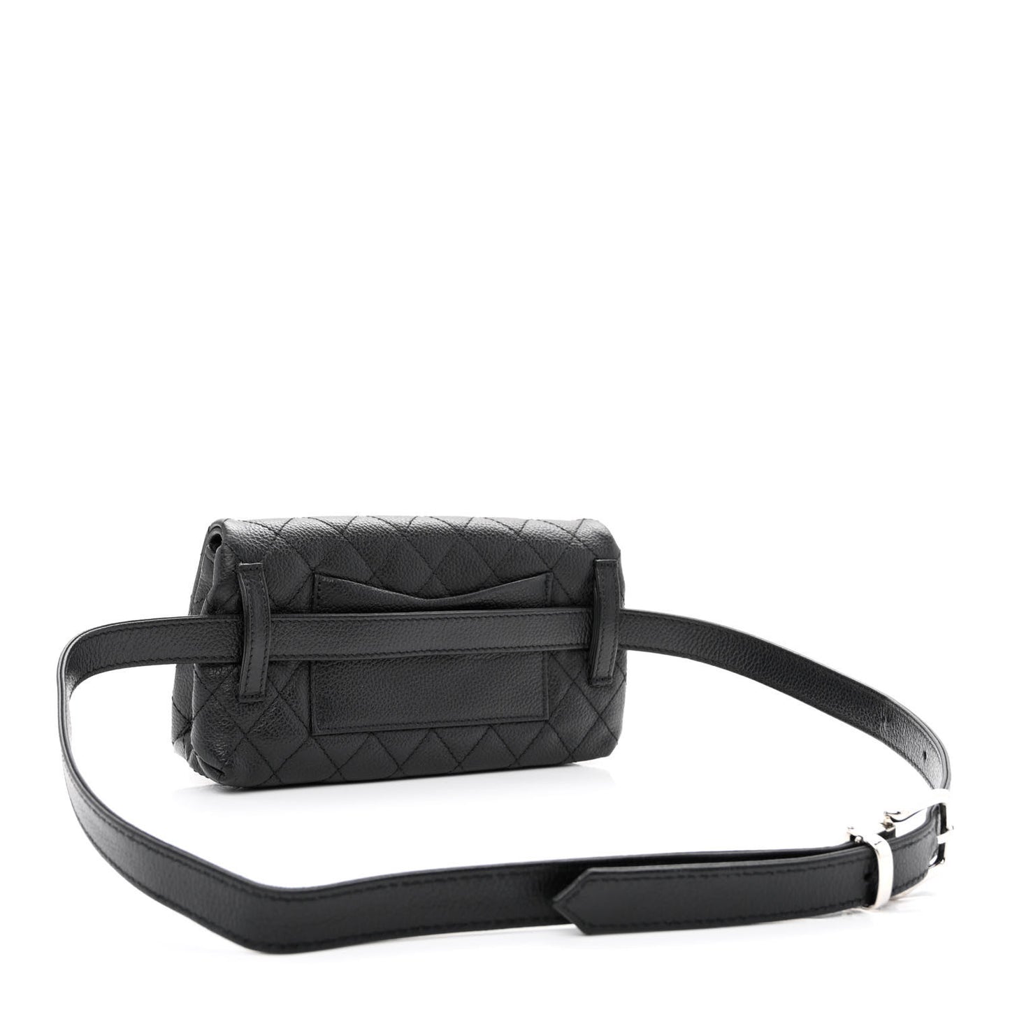 Grained Calfskin Quilted 2.55 Reissue Flap Belt Bag Clutch Black