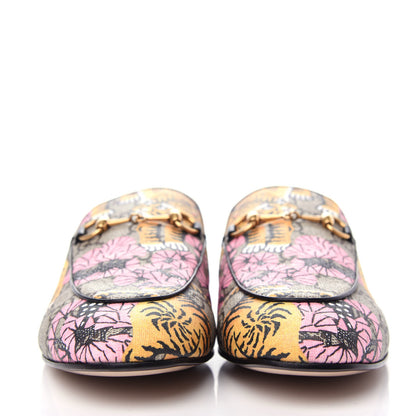 Gucci GG Supreme Monogram Bengal Womens Princetown Slippers 39.5 Beige Crop Pink 2 of 11