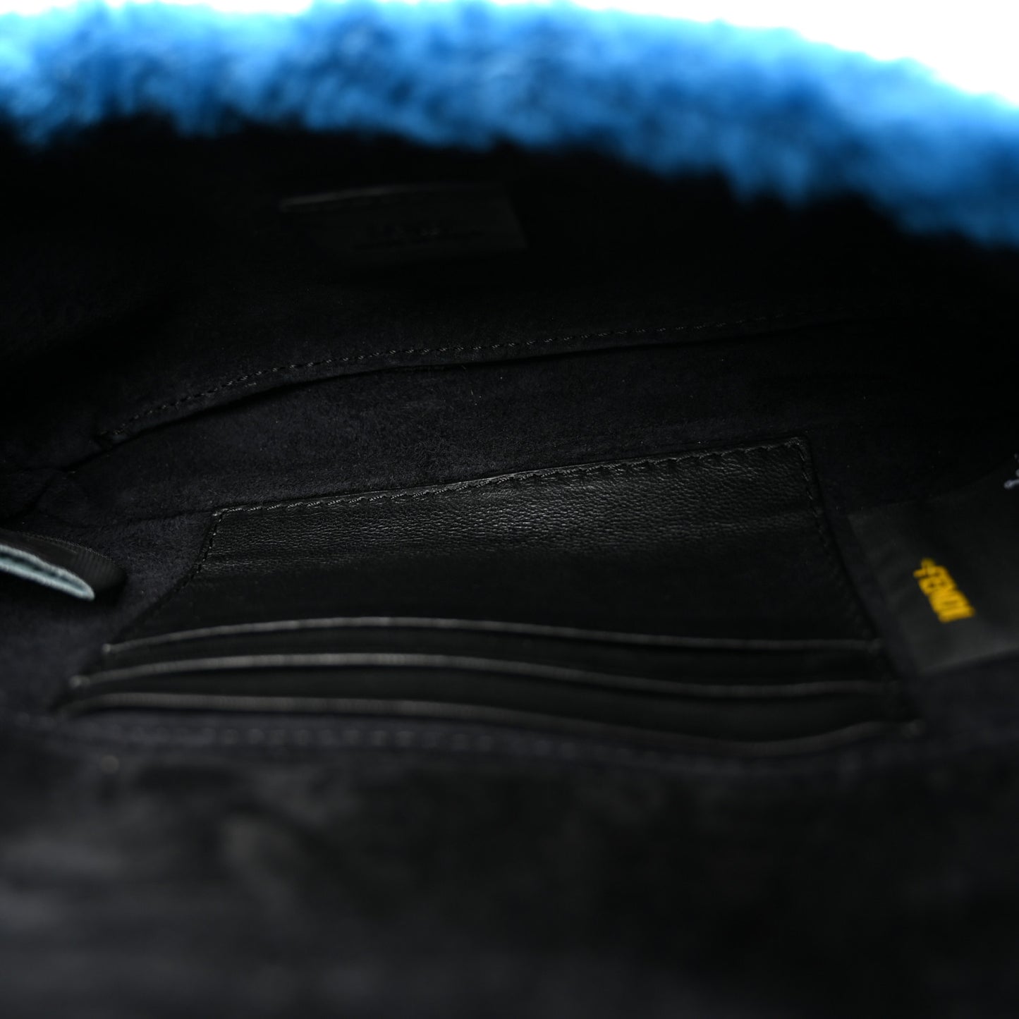 Shearling Nappa Mini Be Baguette Shoulder Bag Blue Black