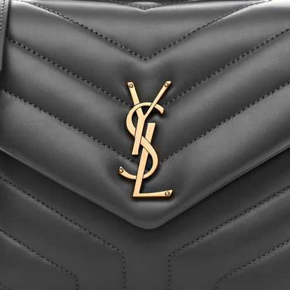 Saint Laurent Calfskin Y Quilted Monogram Small Loulou Chain Satchel Storm 8 of 10