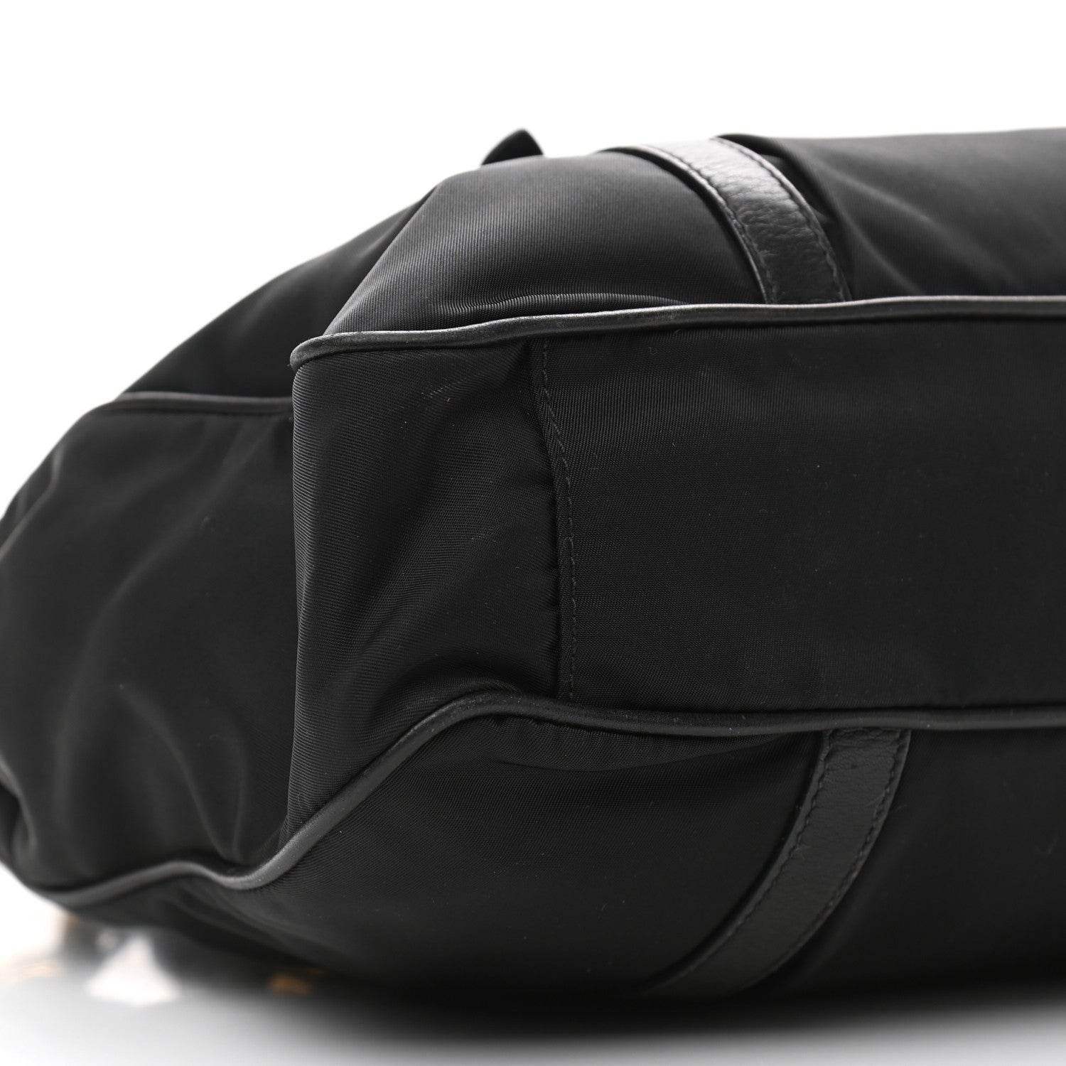 Prada Tessuto Nylon Soft Calfskin Tote Black 9 of 11
