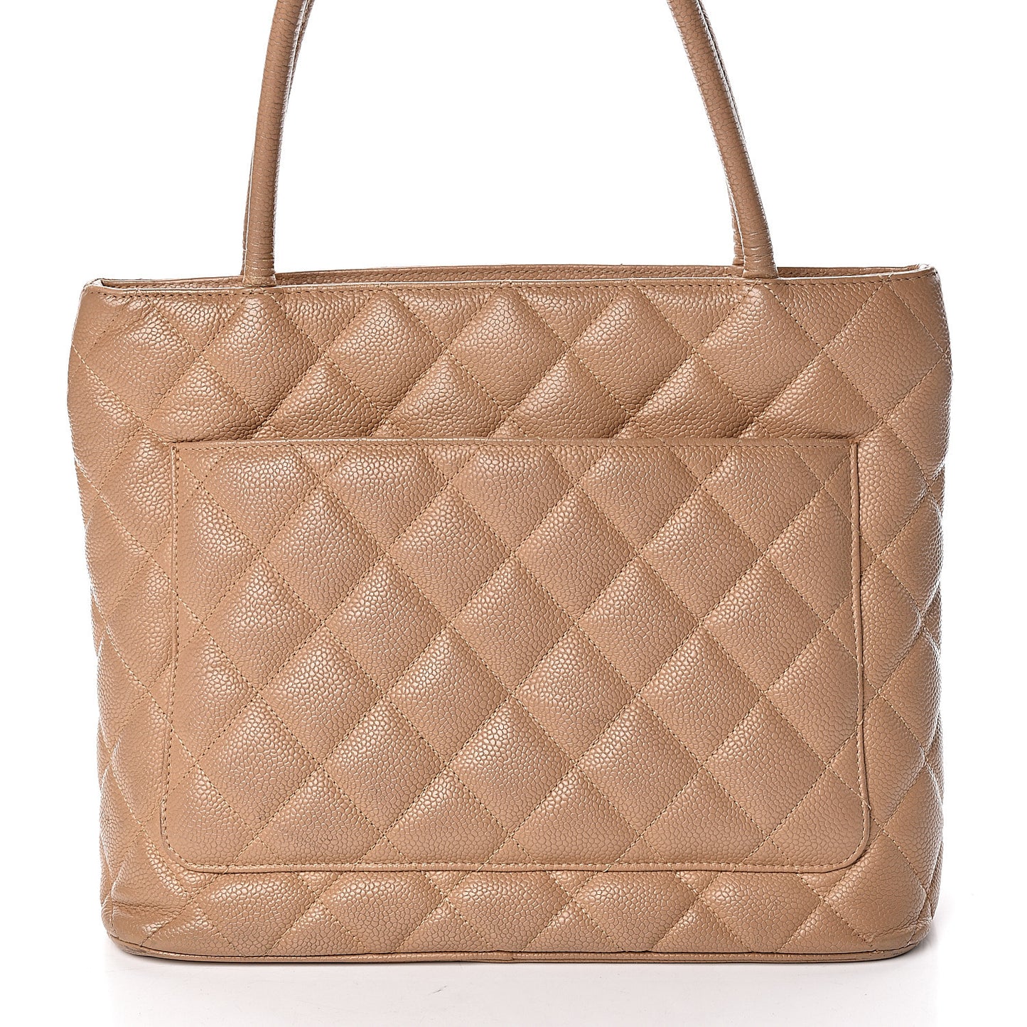 Caviar Quilted Medallion Tote Beige