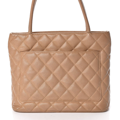 Chanel Caviar Quilted Medallion Tote Beige 17 of 18