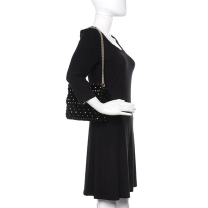 Valentino Garavani Velvet Medium Rockstud Spike Shoulder Bag Black 2 of 9