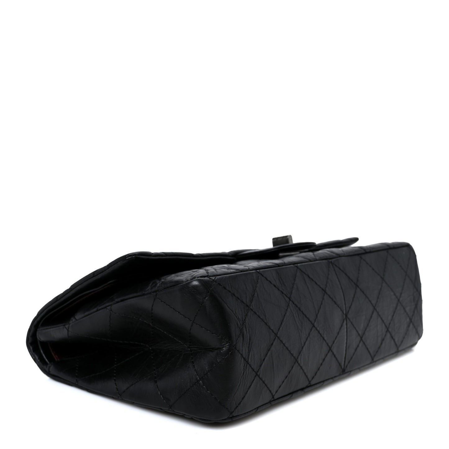 Aged Calfskin Quilted 2.55 Reissue 227 Flap Black