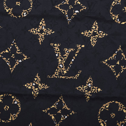Louis Vuitton Wool Silk Monogram Giant Jungle Shawl Black 3 of 3