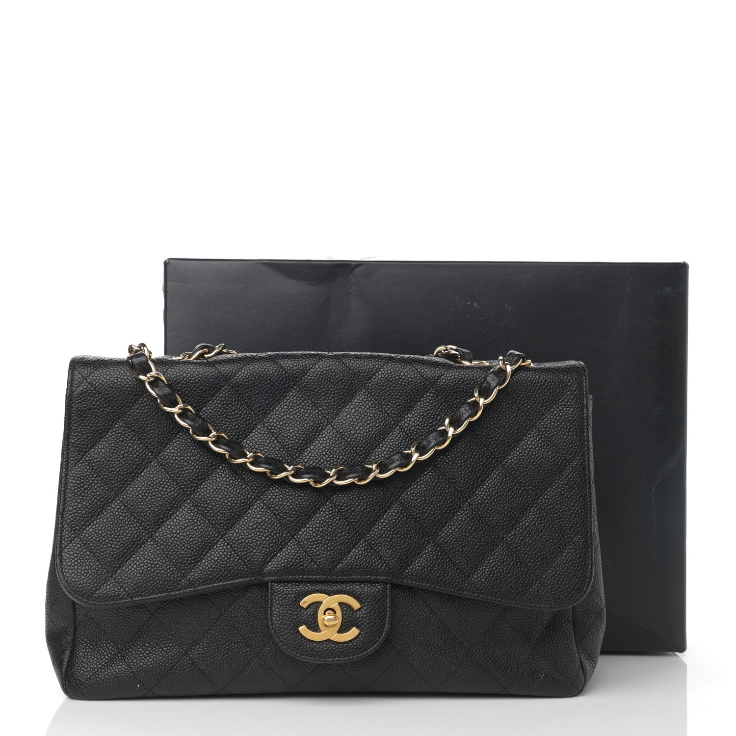 Chanel Caviar Quilted Jumbo Single Flap Black 14 of 14