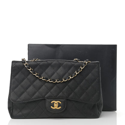 Chanel Caviar Quilted Jumbo Single Flap Black 14 of 14
