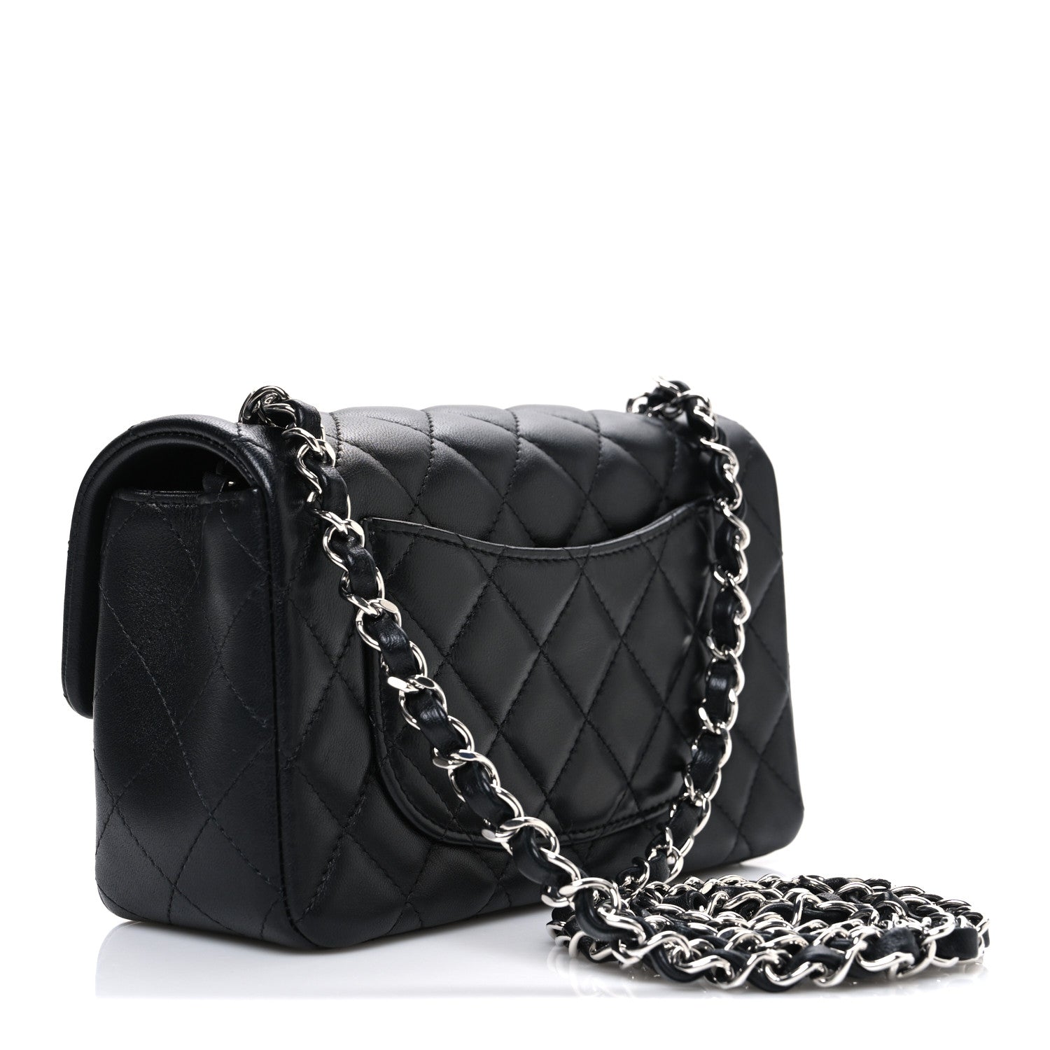 Chanel Lambskin Quilted Mini Rectangular Flap Black 3 of 11