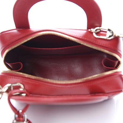 Christian Dior Lambskin Cannage Lily Tote Dark Red 4 of 9