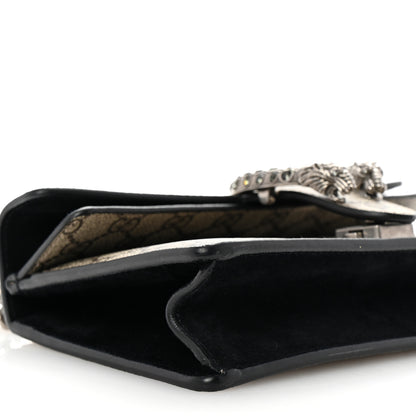 Gucci GG Supreme Monogram Suede Crystal Small Dionysus Shoulder Bag Beige Ebony Black 9 of 10