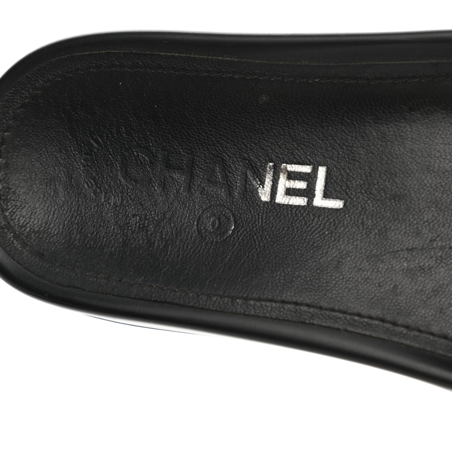Tweed Lambskin Chain Flat Sandals 35 Black Multicolor