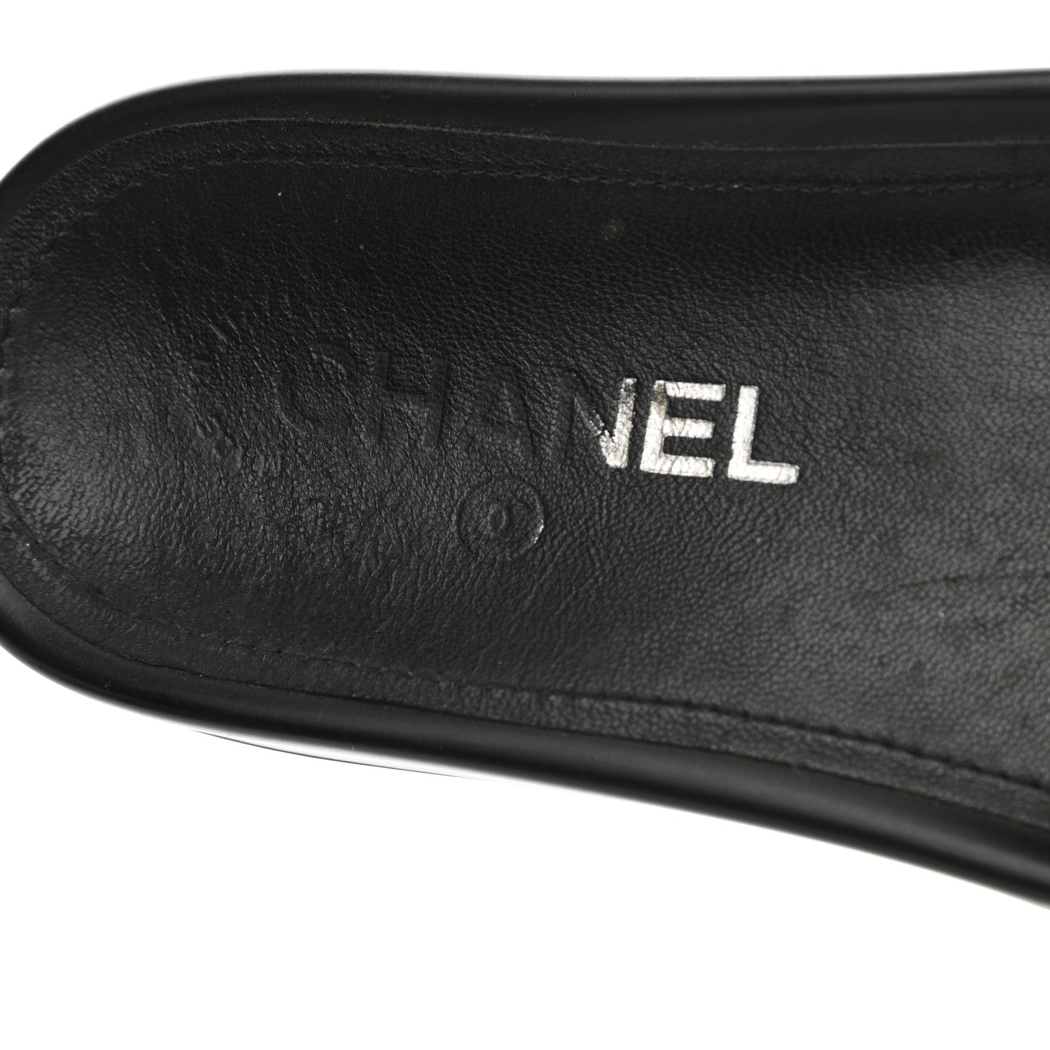 Chanel Tweed Lambskin Chain Flat Sandals 35 Black Multicolor 8 of 14