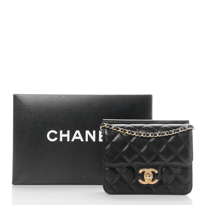 Chanel Lambskin Quilted Crossing Times Mini Flap Black 8 of 8