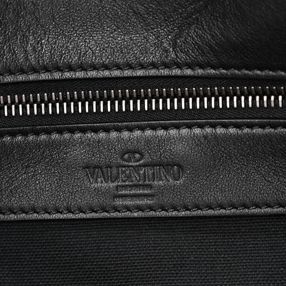 Valentino Garavani Grained Calfskin Rockstud Travel Tote Bag Black 6 of 9