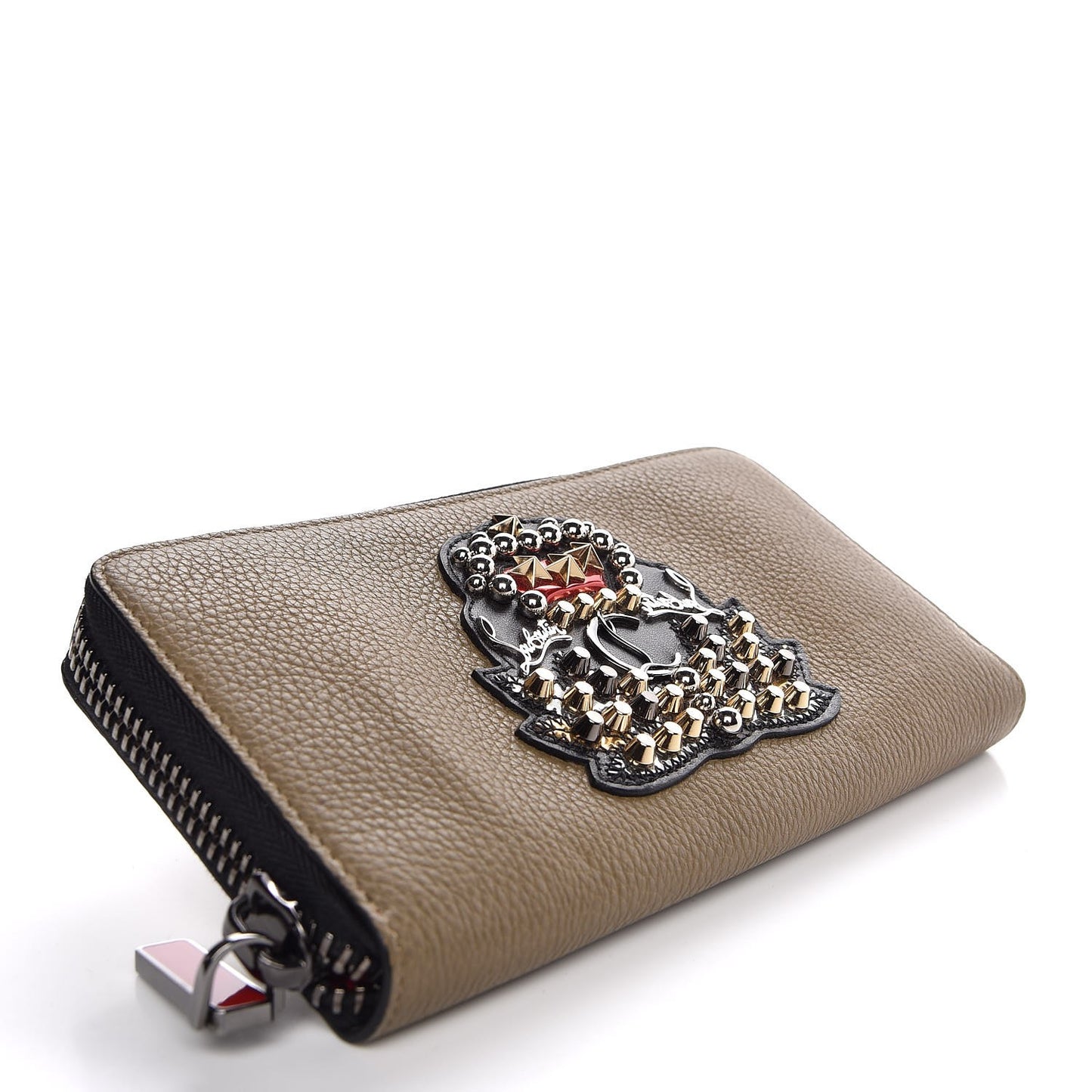 Calfskin Ecusson Panettone Zip Around Wallet Poivre Vert