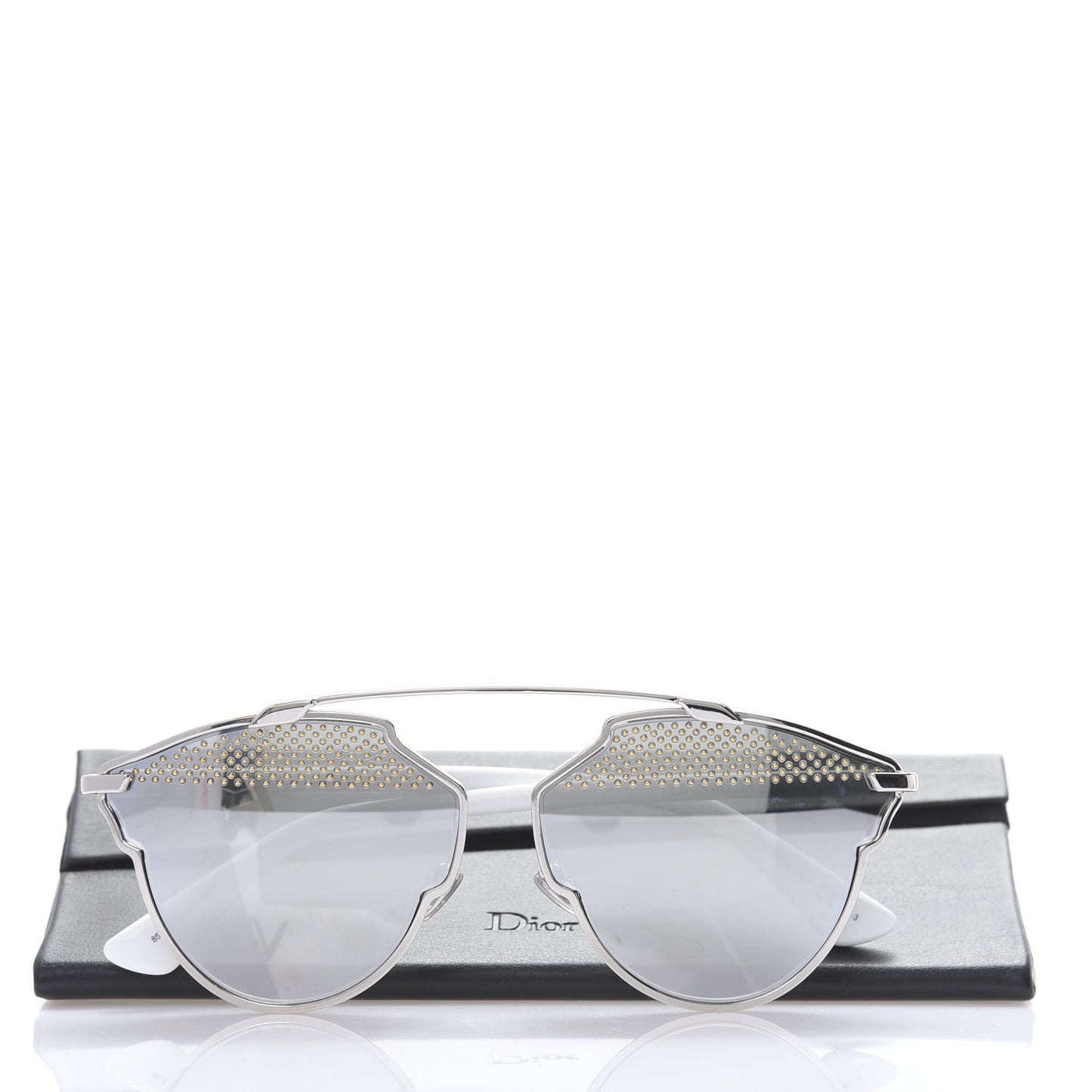 Studded So Real Sunglasses Silver White