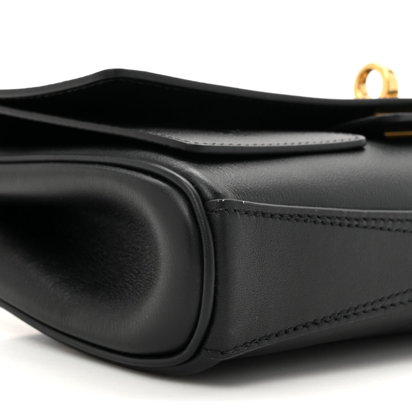 Smooth Calfskin Small Bel Air Clutch On Strap Black