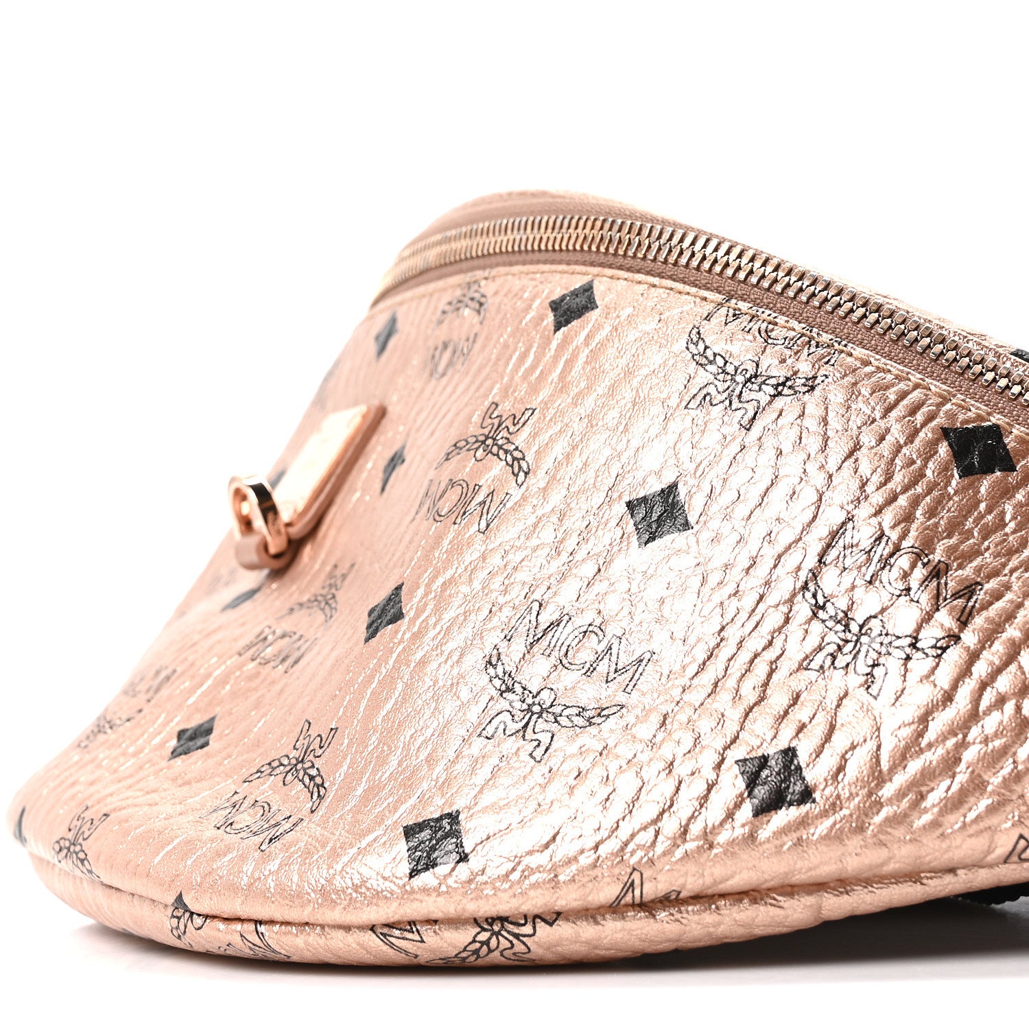 MCM Metallic Visetos Stark Belt Bag Champagne Gold 1866987