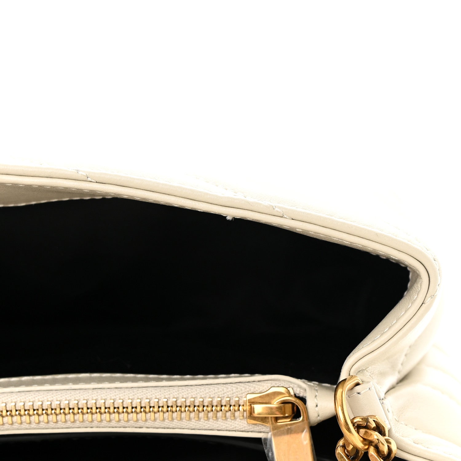Saint Laurent Calfskin Y Quilted Monogram Small Loulou Chain Satchel Crema Soft 13 of 13