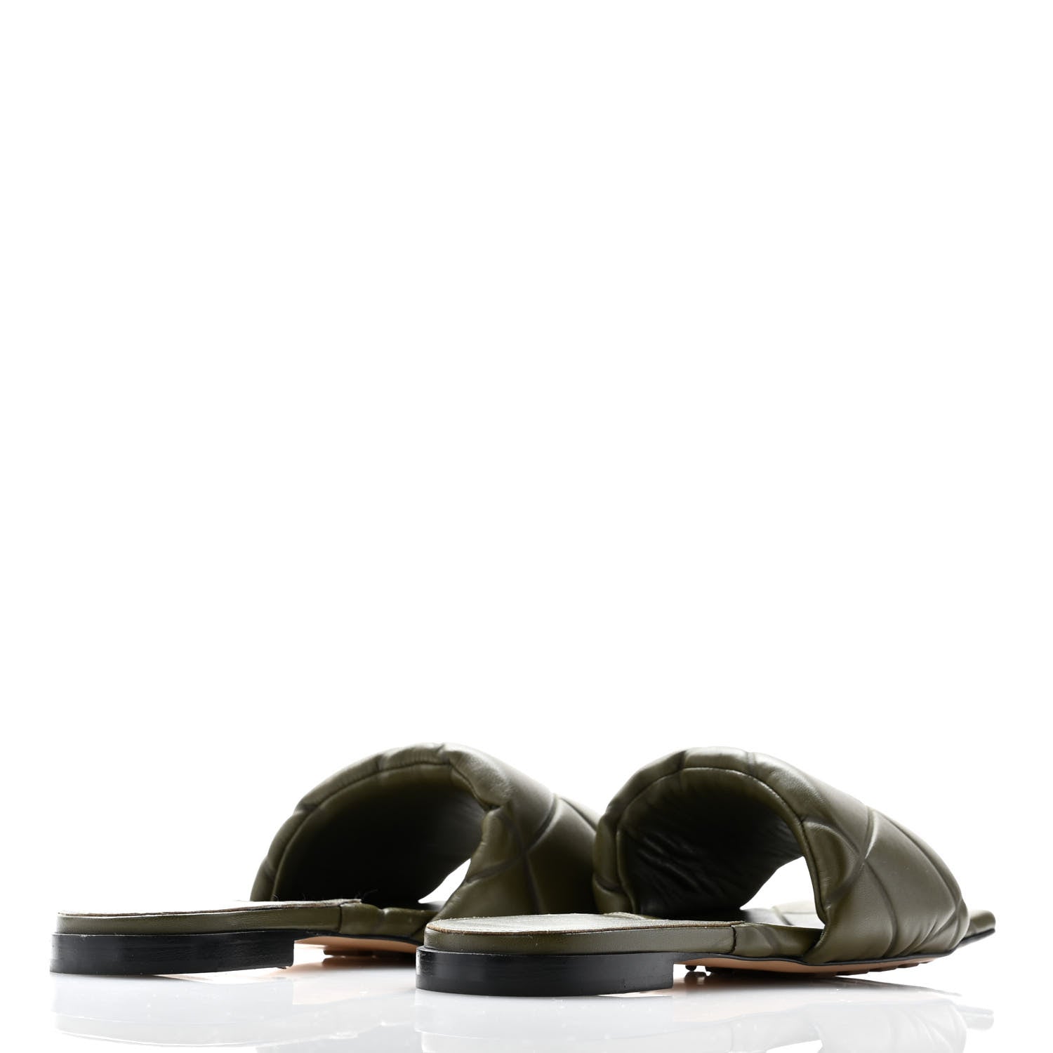 Bottega Veneta Nappa Quilted Rubber Lido Flat Sandals 37.5 Khaki 4 of 8