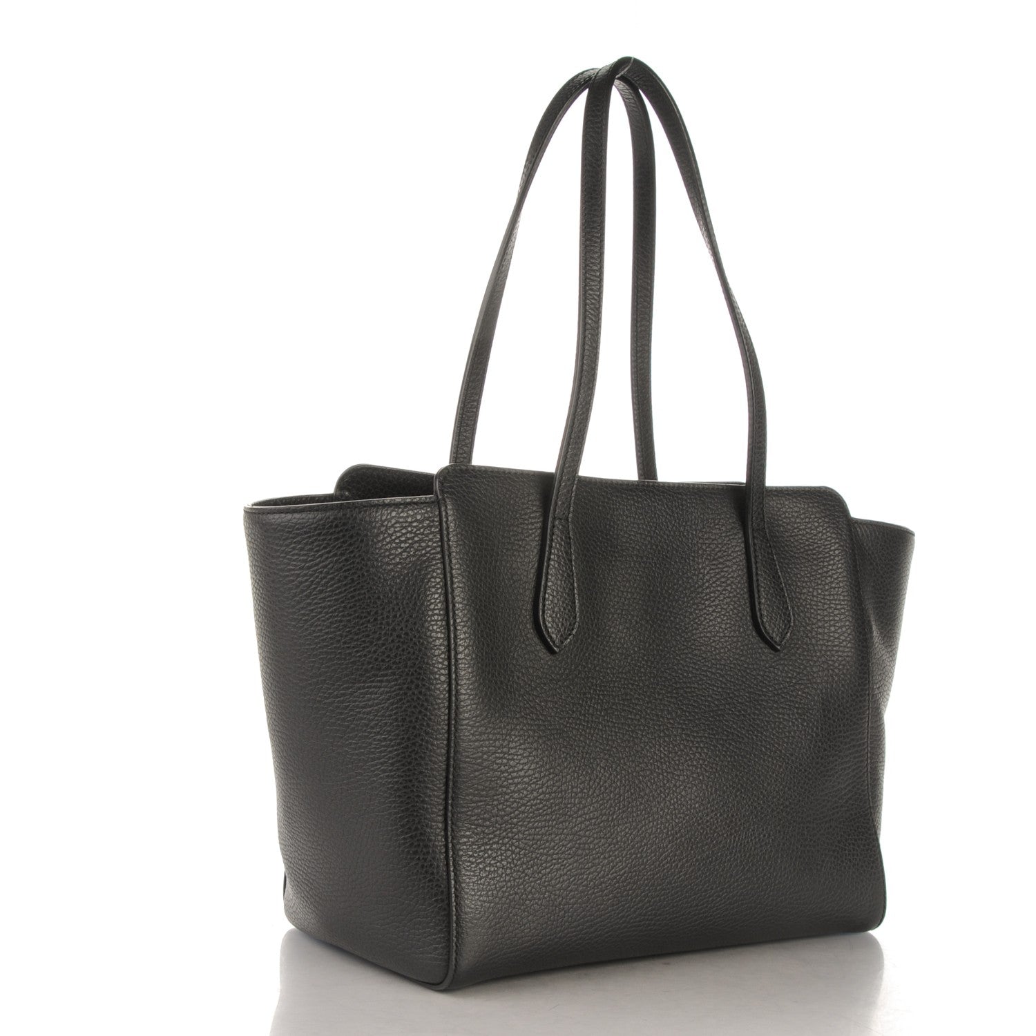 Gucci Pebbled Calfskin Small Swing Tote Black 3 of 7