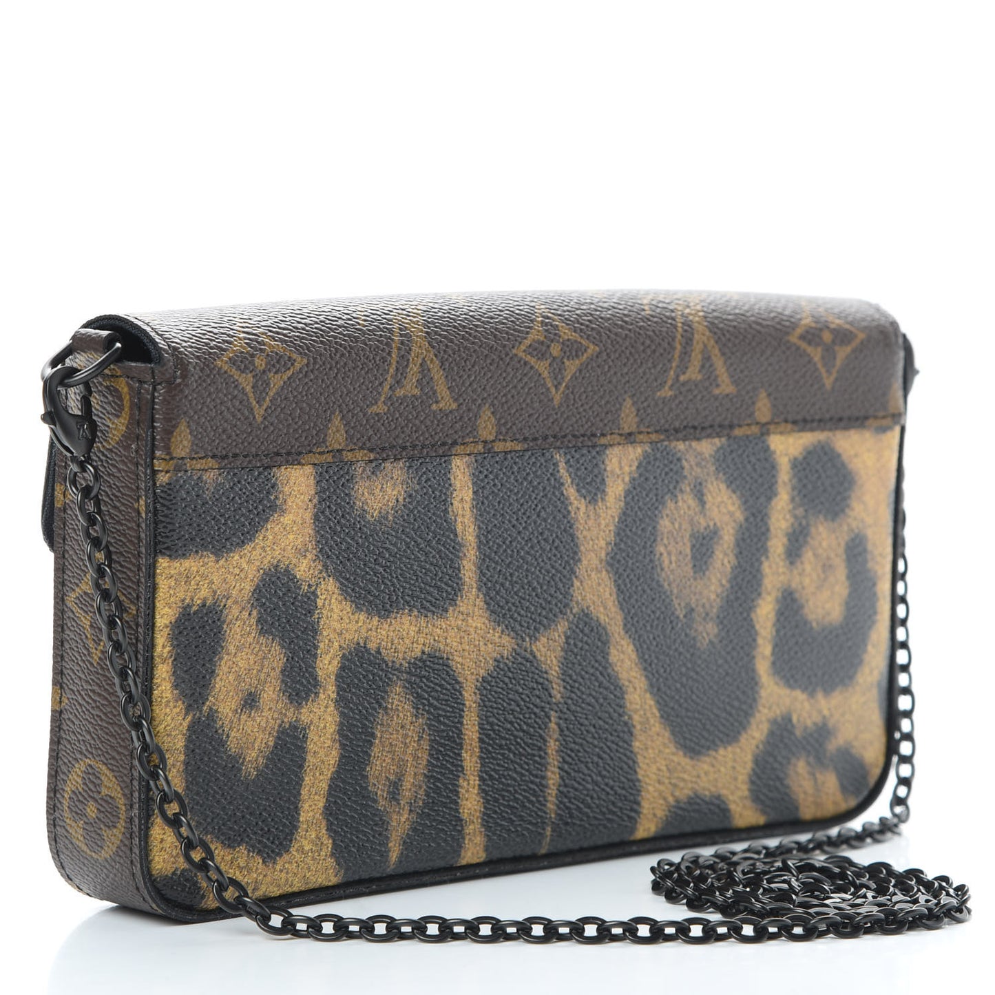 Monogram Animal Print Pochette Felicie Chain Wallet