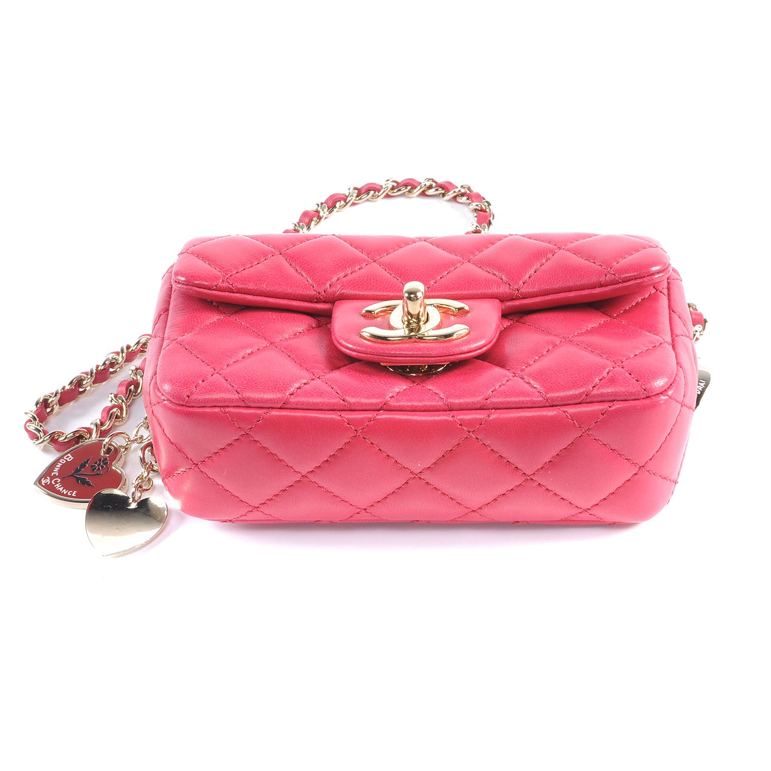 Chanel Lambskin Quilted Extra Mini Flap Heart Valentine Charms Red 4 of 8
