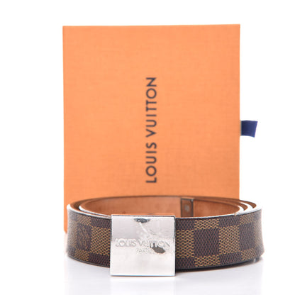 Louis Vuitton Damier Ebene LV Paris Buckle Belt 75 30 Silver 12 of 12