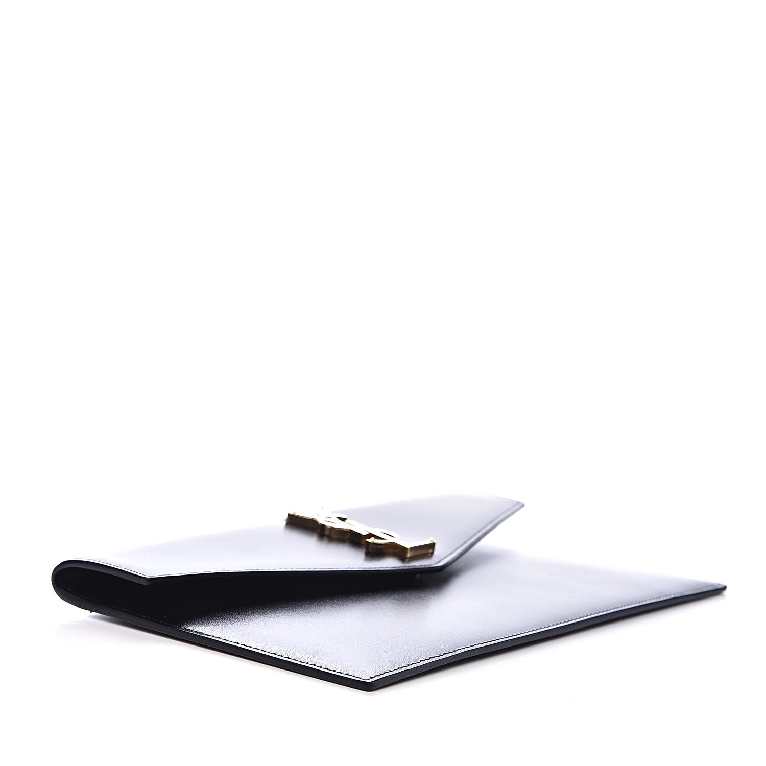 Saint Laurent Smooth Shiny Calfskin Monogram Uptown Pouch Black 4 of 7