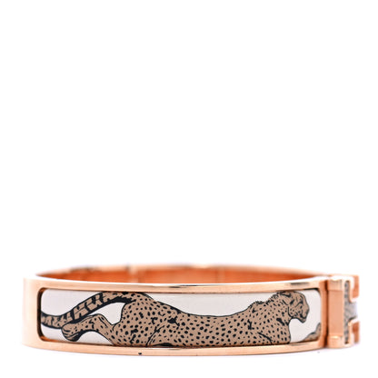 Hermes Enamel Narrow Print Guepards Clic Clac H Bracelet PM Sable 5 of 5