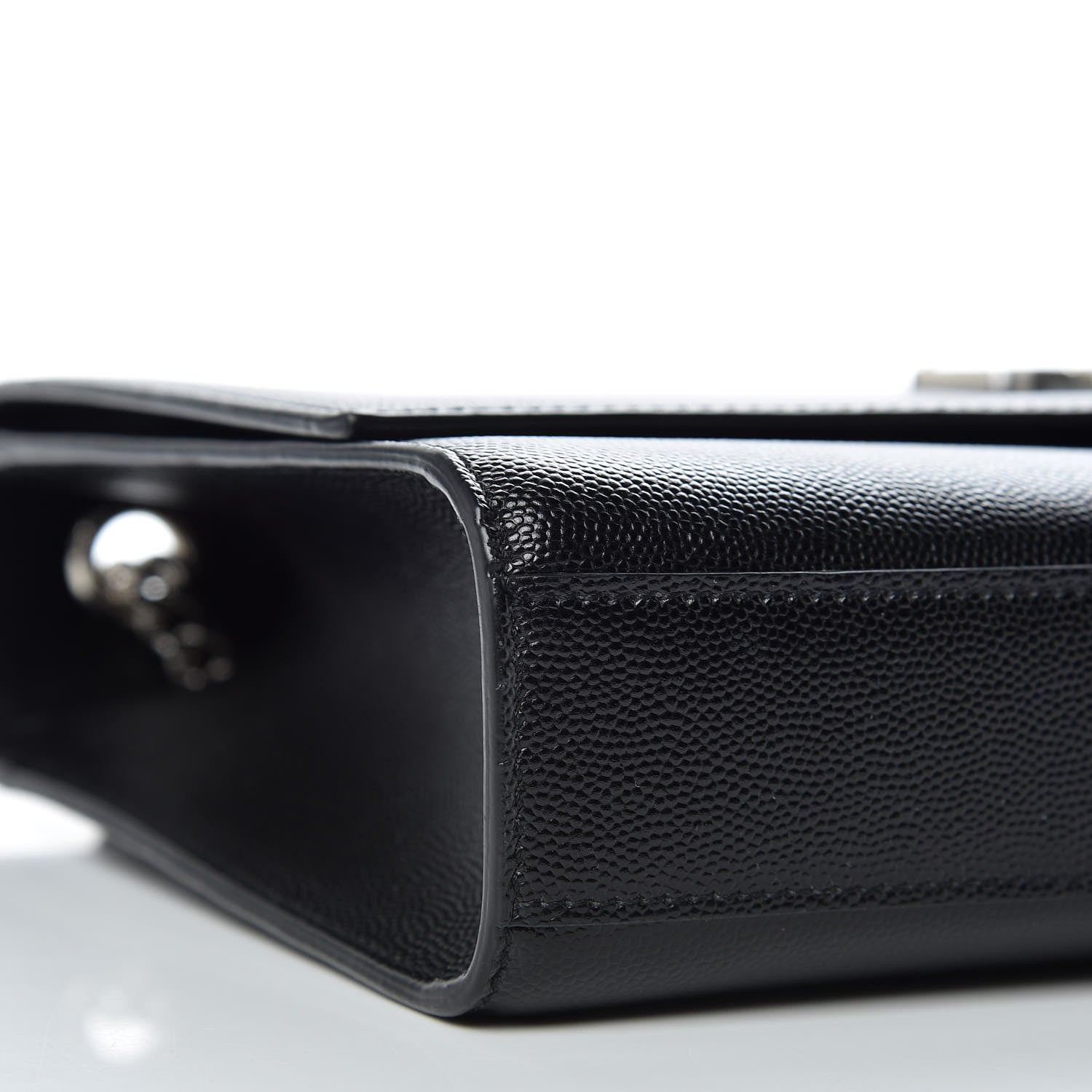 Saint Laurent Grain De Poudre Large Classic Monogram Kate Satchel Black 10 of 11