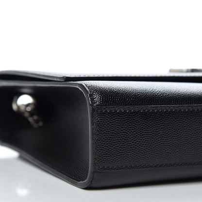 Saint Laurent Grain De Poudre Large Classic Monogram Kate Satchel Black 10 of 11