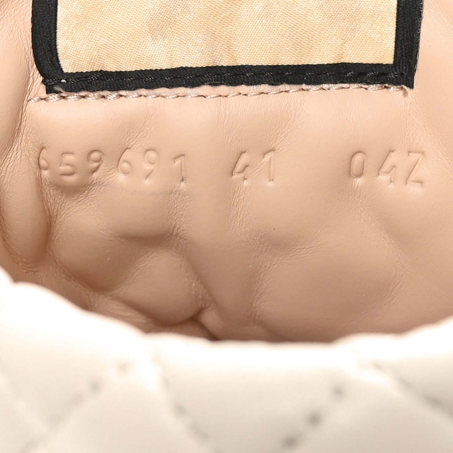 Calfskin GG Supreme Monogram Nappa Quilted Lace Up Ankle Boots 41 Mystic White Beige