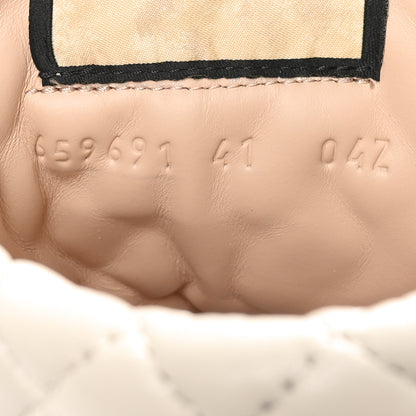 Gucci Calfskin GG Supreme Monogram Nappa Quilted Lace Up Ankle Boots 41 Mystic White Beige 7 of 9
