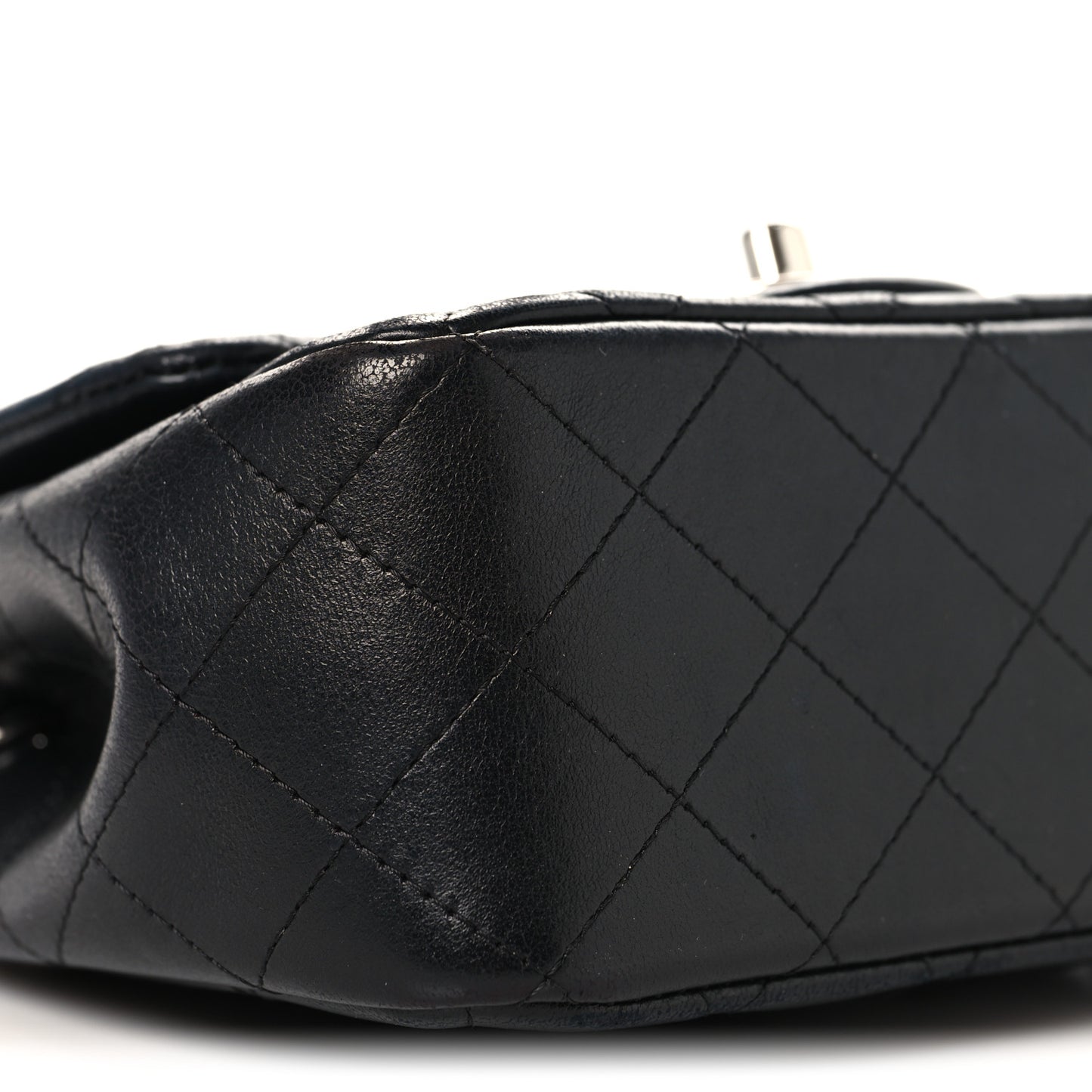 Lambskin Quilted Mini Square Flap Black