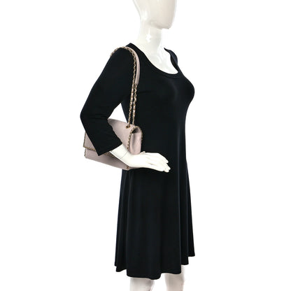 Chanel Calfskin Stitched Chain Flap Light Pink 2 of 12