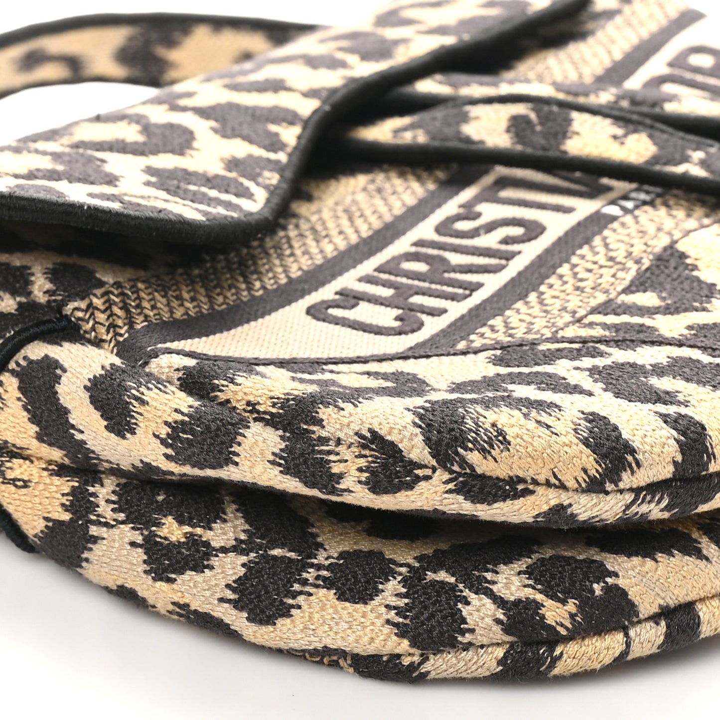 Canvas Mizza Embroidered Saddle Bag Beige Multicolor