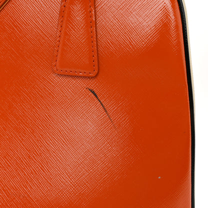 Prada Saffiano Vernice Medium Promenade Tote Papaya Talco 10 of 13