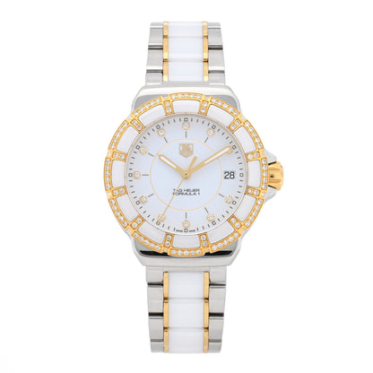 Tag Heuer Stainless Steel Ceramic Diamond 34mm Formula 1 Quartz Watch White WAH1221 1 of 5
