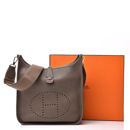 Hermes Taurillon Clemence Evelyne III PM Etoupe 10 of 10