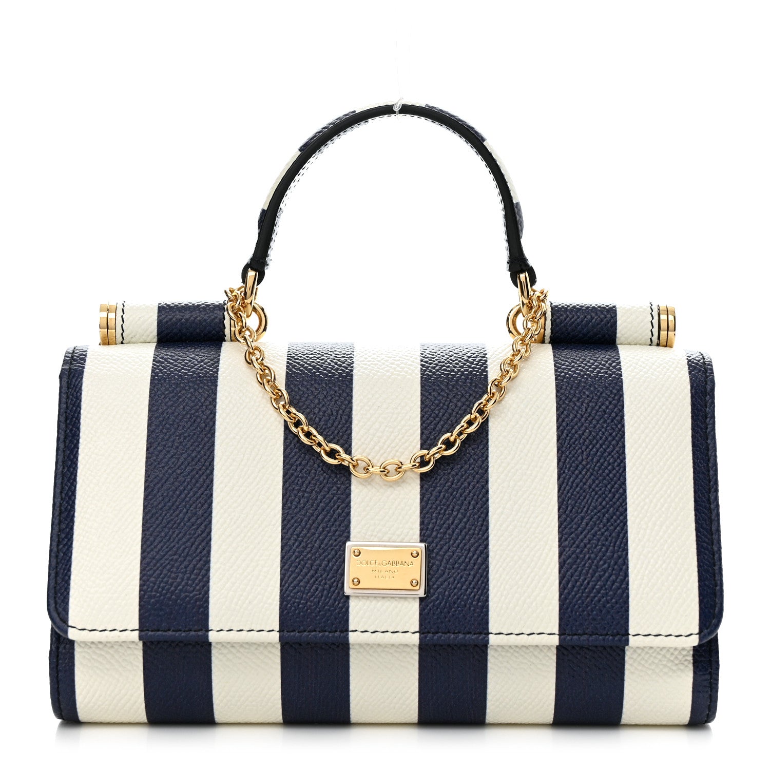 Dolce & Gabbana Dauphine Stripe Mini Von Bag Blue White 1 of 9
