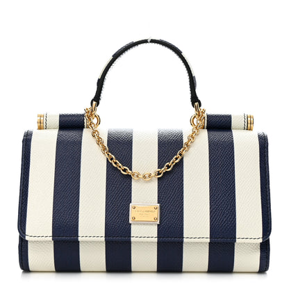 Dolce & Gabbana Dauphine Stripe Mini Von Bag Blue White 1 of 9