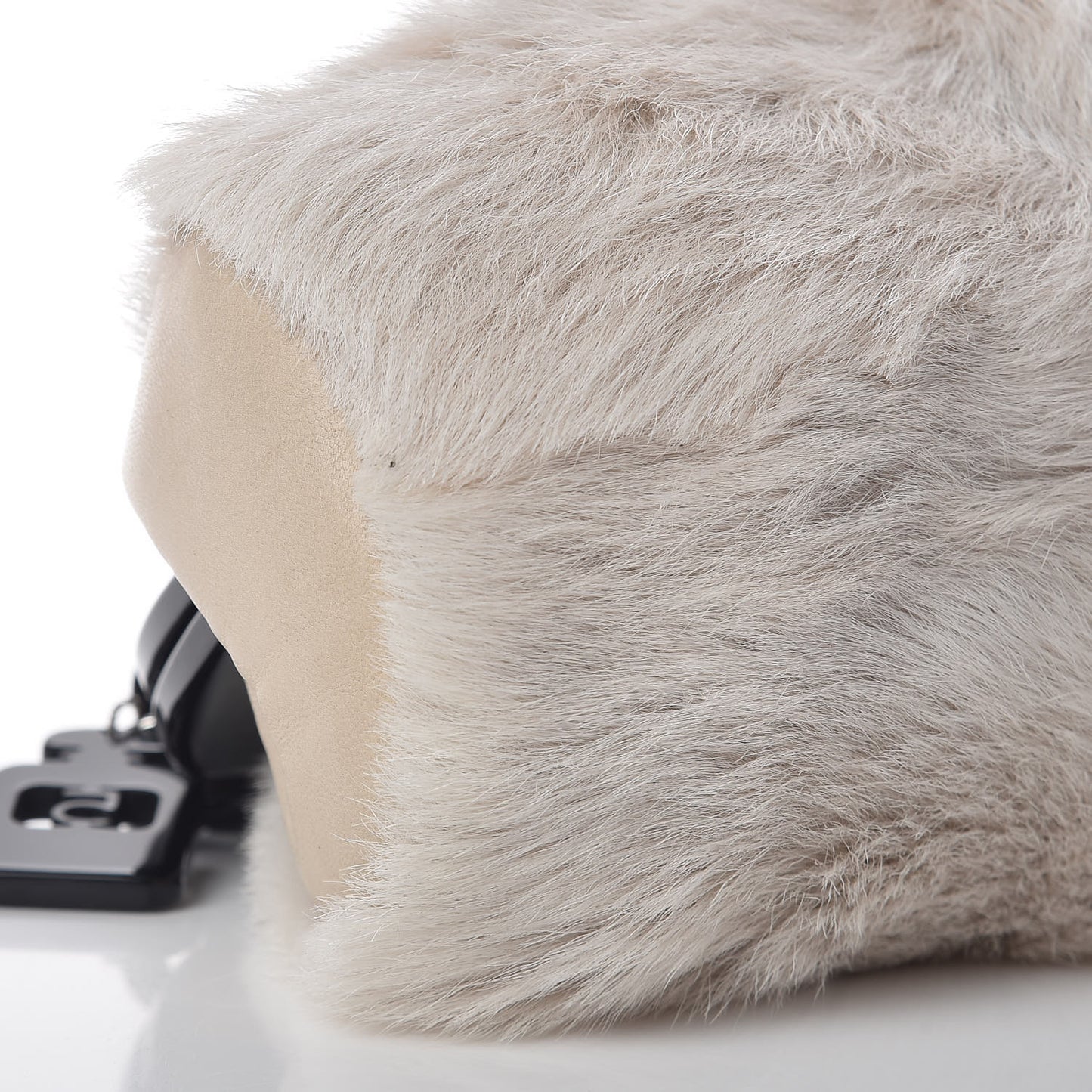 Rabbit Fur N°5 Frame Bag Beige