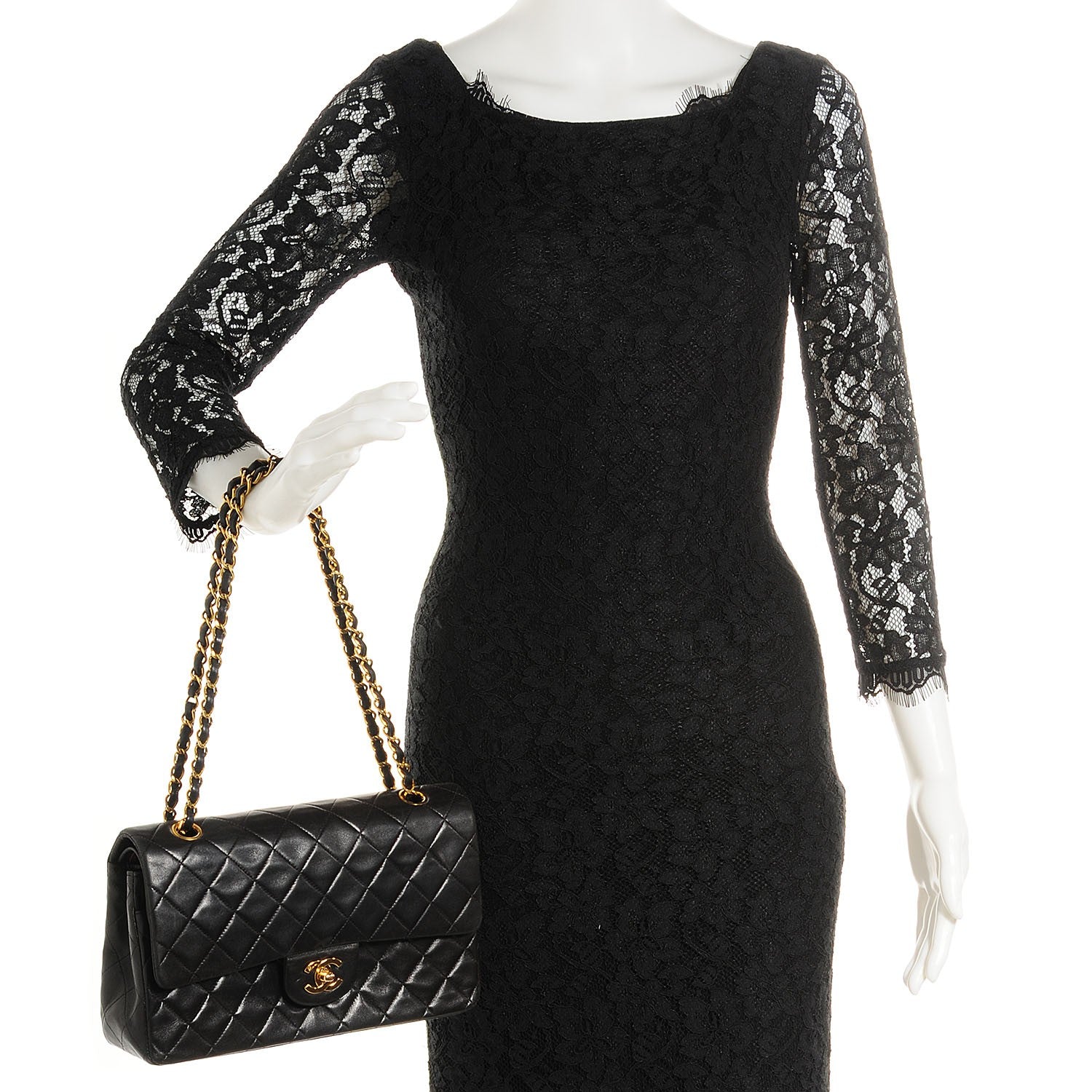 Chanel Lambskin Medium Double Flap Black 2 of 9