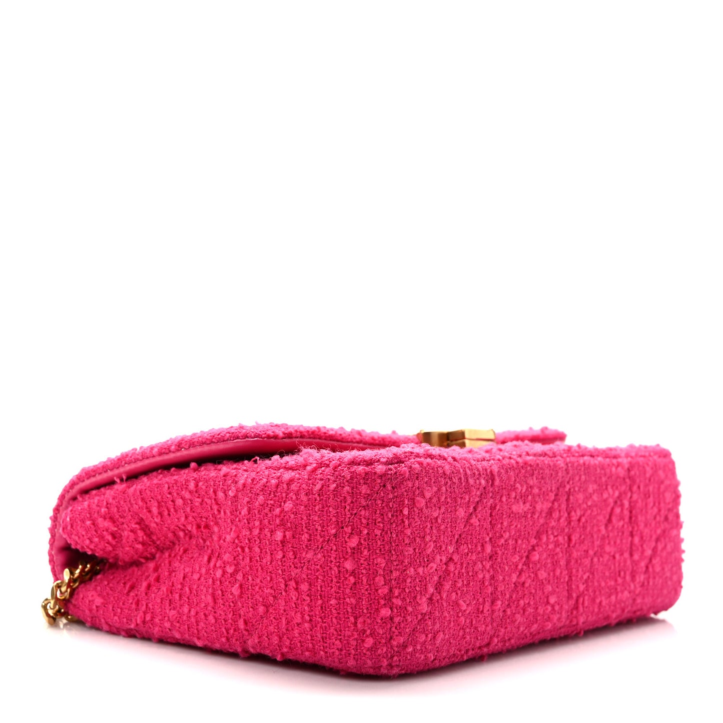 Boucle Tweed Patchwork Monogram Medium Jamie Baguette Magenta