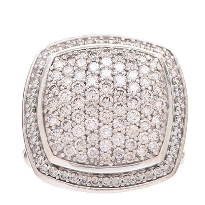 David Yurman Sterling Silver Diamond 17mm Albion Pave Ring 51 5.75 1 of 7