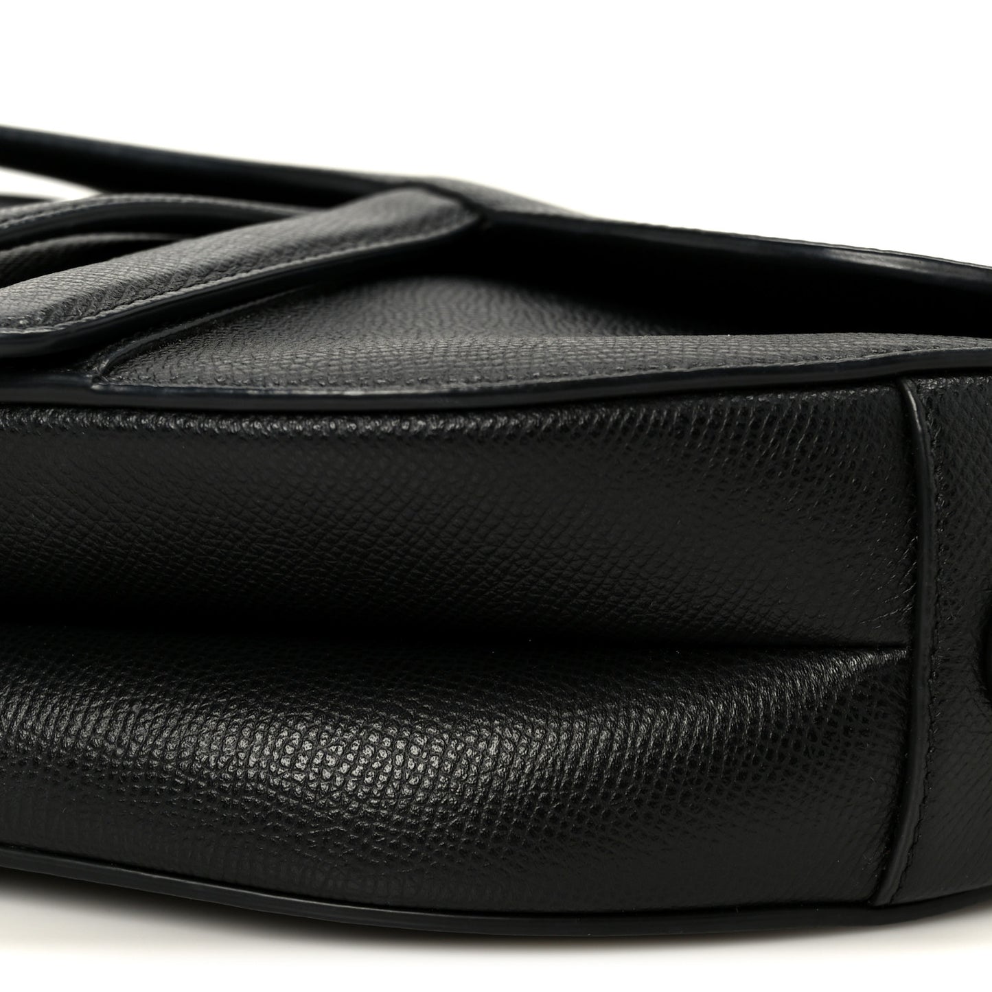 Grained Calfskin Saddle Bag Black