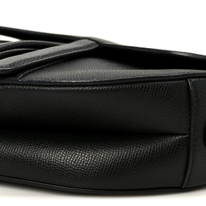 Christian Dior Grained Calfskin Saddle Bag Black 10 of 11